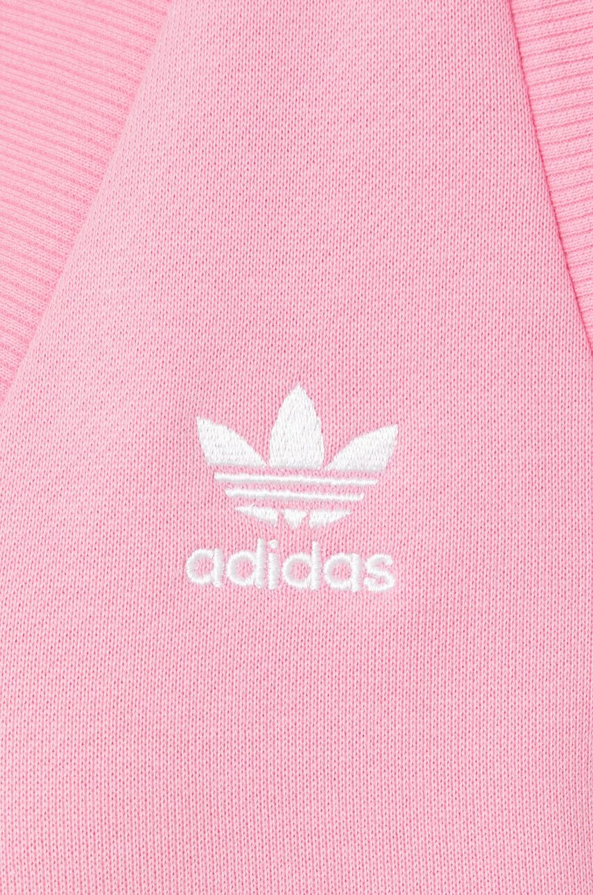 adidas Originals Памучна рокля в розово къс модел със стандартна кройка - Pepit.bg