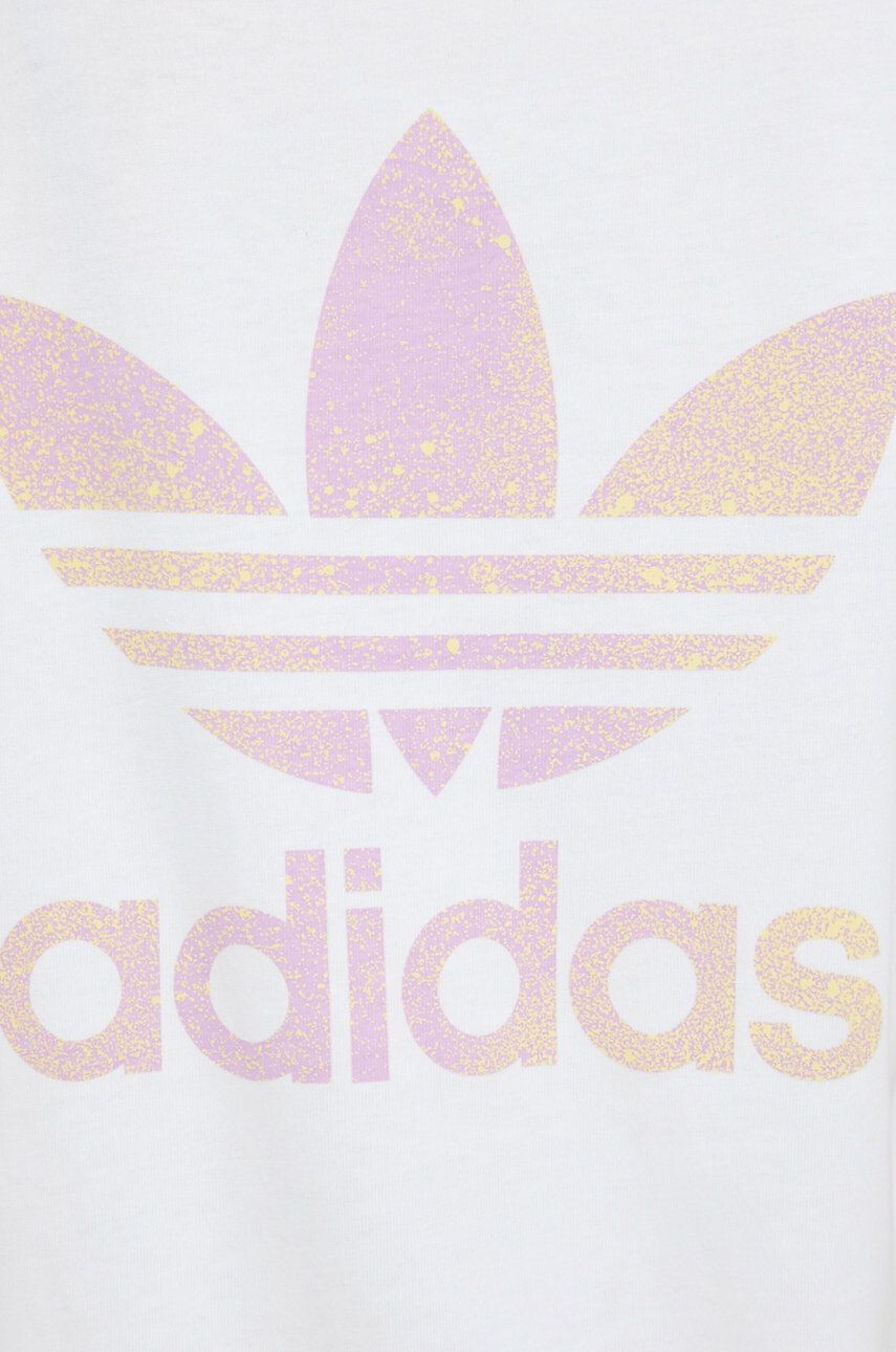 adidas Originals Памучна рокля в бяло къс модел със стандартна кройка - Pepit.bg