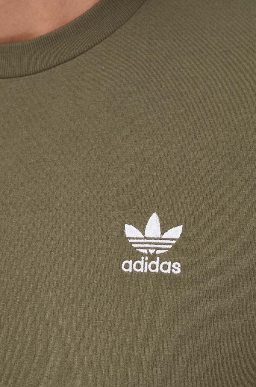 adidas Originals Памучна тениска в зелено с апликация - Pepit.bg