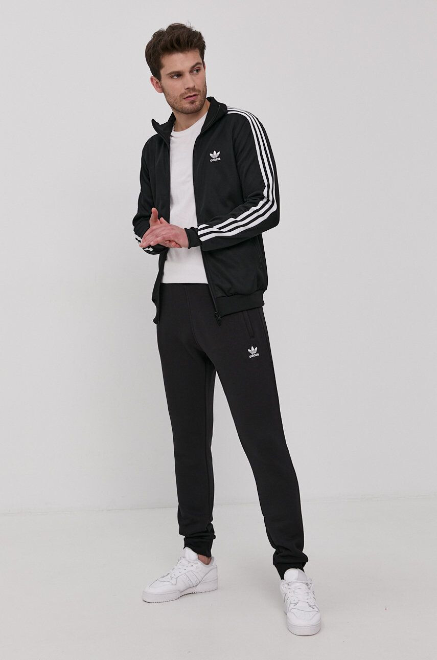 adidas Originals Панталон H34657 мъжки в черно с изчистен дизайн - Pepit.bg