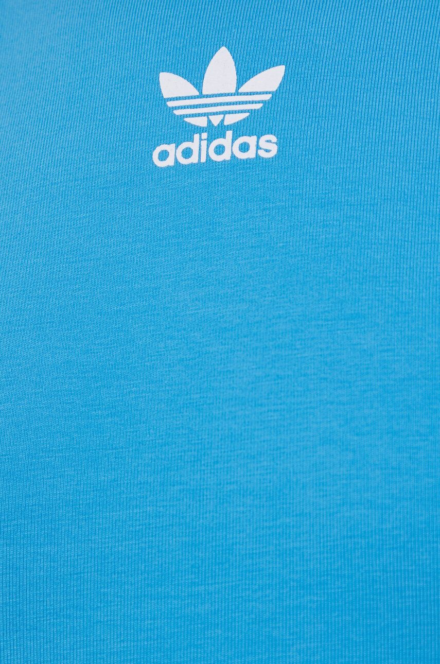 adidas Originals Рокля Adicolor HC2044 в тюркоазено къс модел с кройка по тялото - Pepit.bg