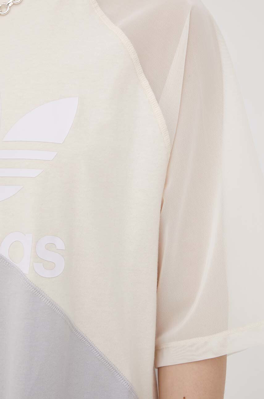 adidas Originals Рокля Adicolor HC0636 в сиво къс модел с уголемена кройка - Pepit.bg