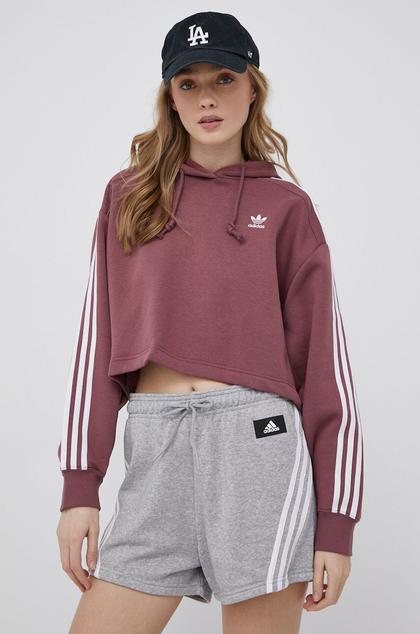 adidas Originals Суичър в бежово с качулка с изчистен дизайн - Pepit.bg