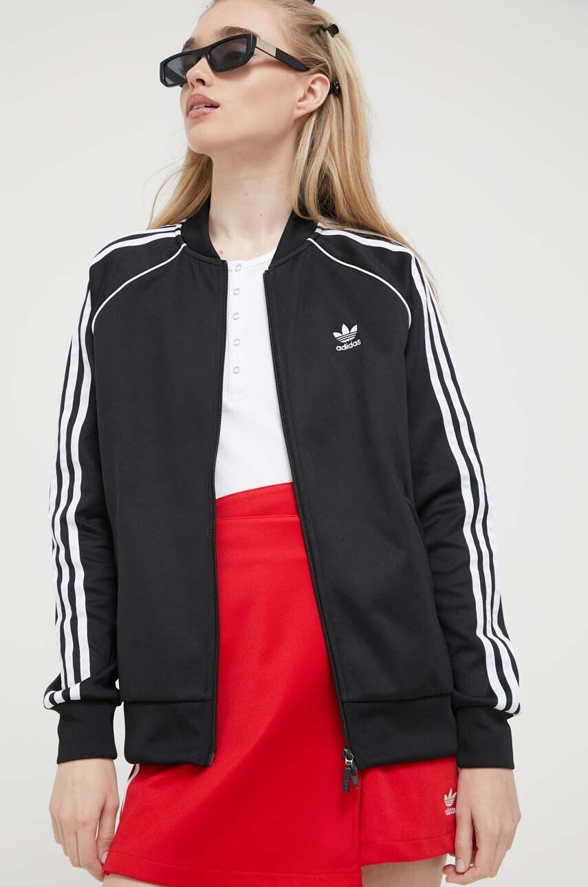 adidas Originals Суичър в черно с апликация - Pepit.bg