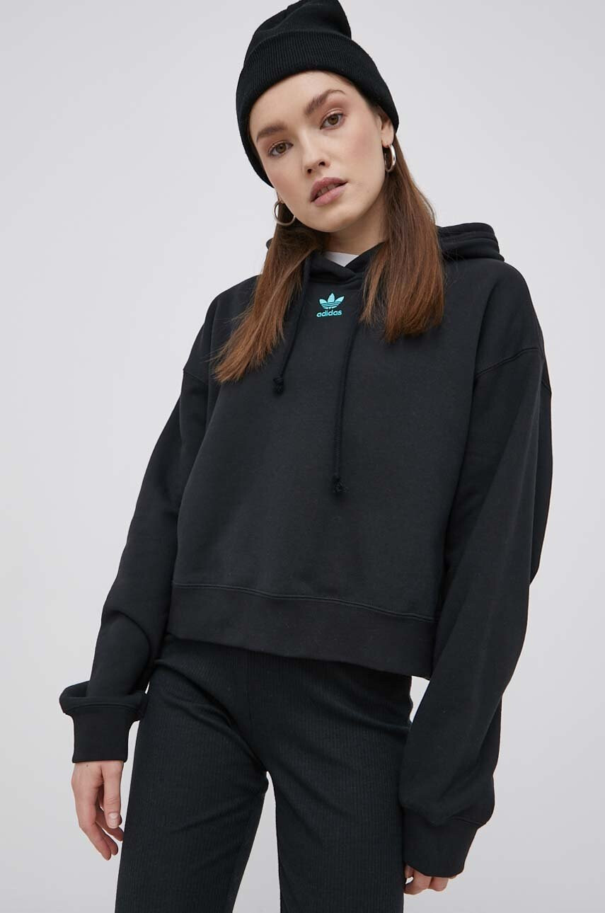 adidas Originals Суичър HC4591 дамска в черно с принт - Pepit.bg
