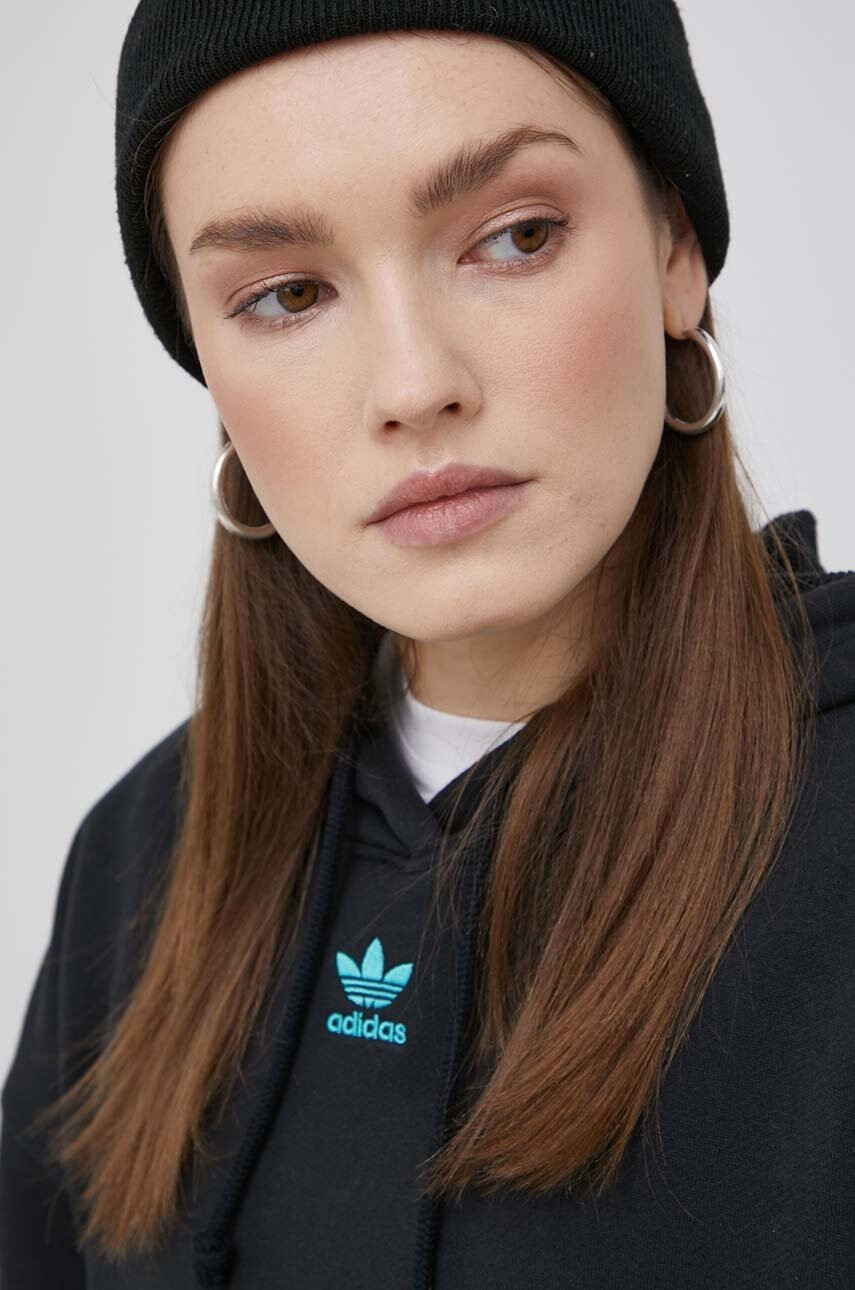 adidas Originals Суичър HC4591 дамска в черно с принт - Pepit.bg