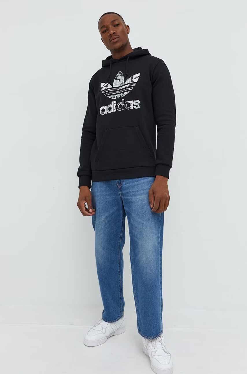 adidas Originals Суичър в черно с принт - Pepit.bg