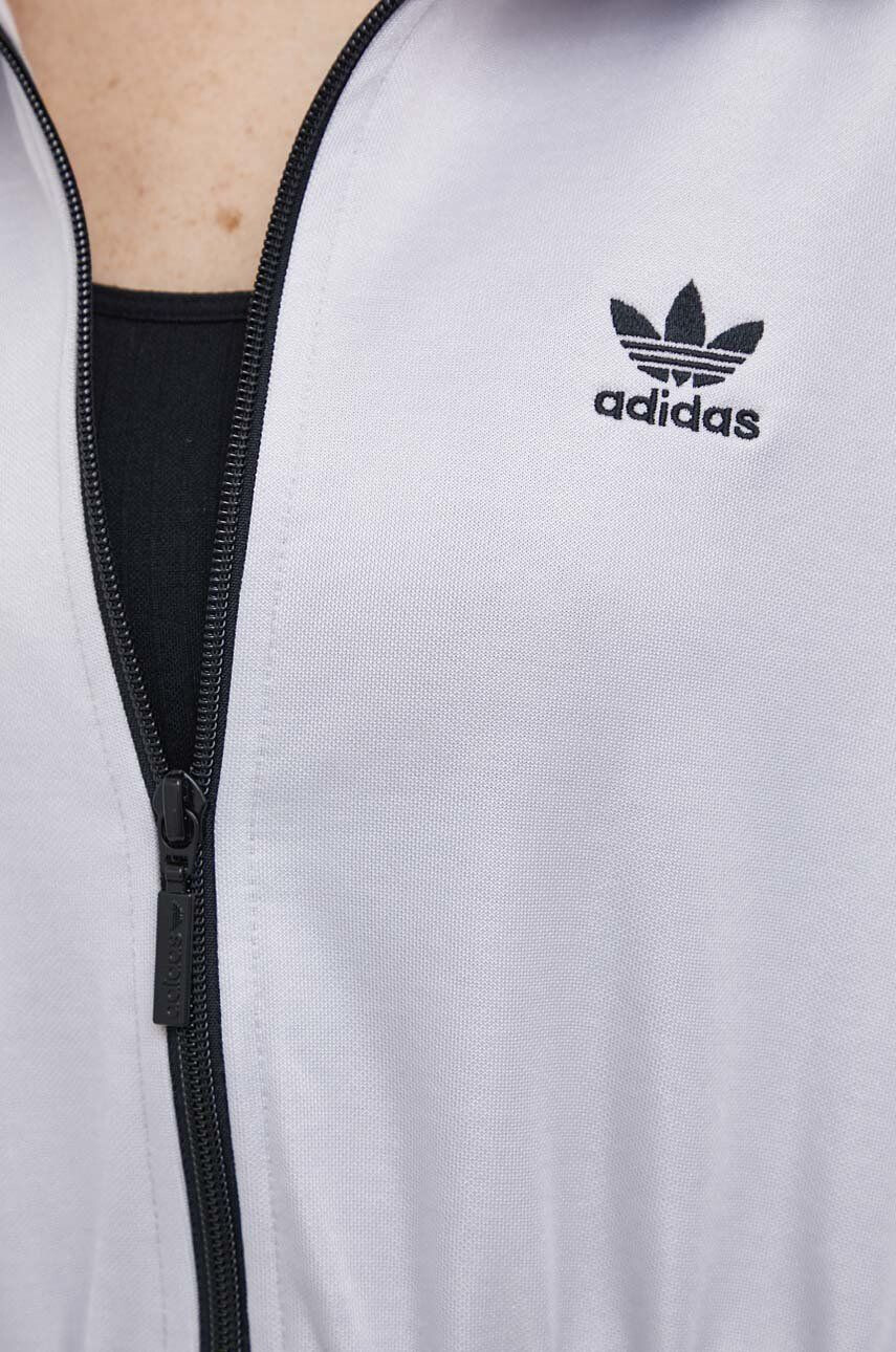 adidas Originals Суичър Adicolor HF7532 дамски в сребристо с изчистен дизайн - Pepit.bg