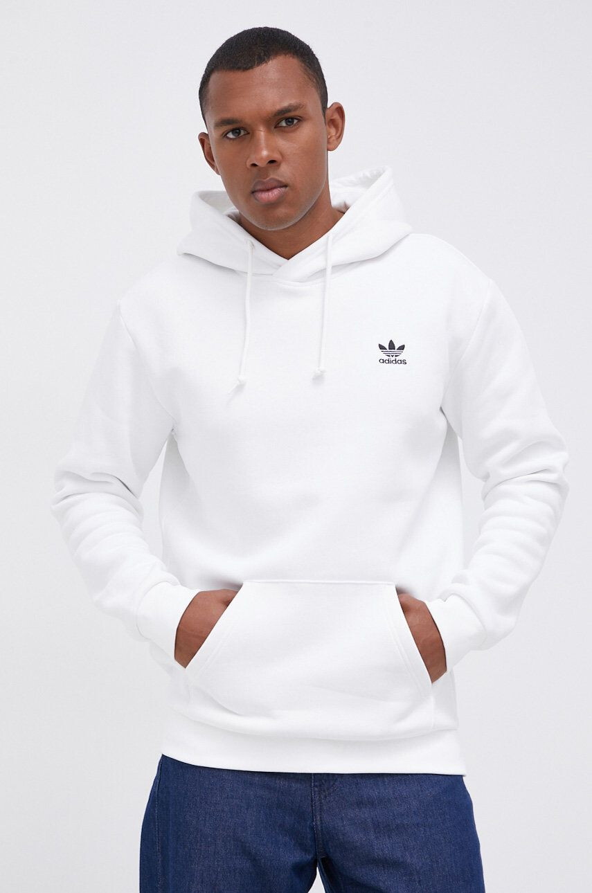 adidas Originals Суичър H34649 мъжки в бяло с изчистен дизайн - Pepit.bg