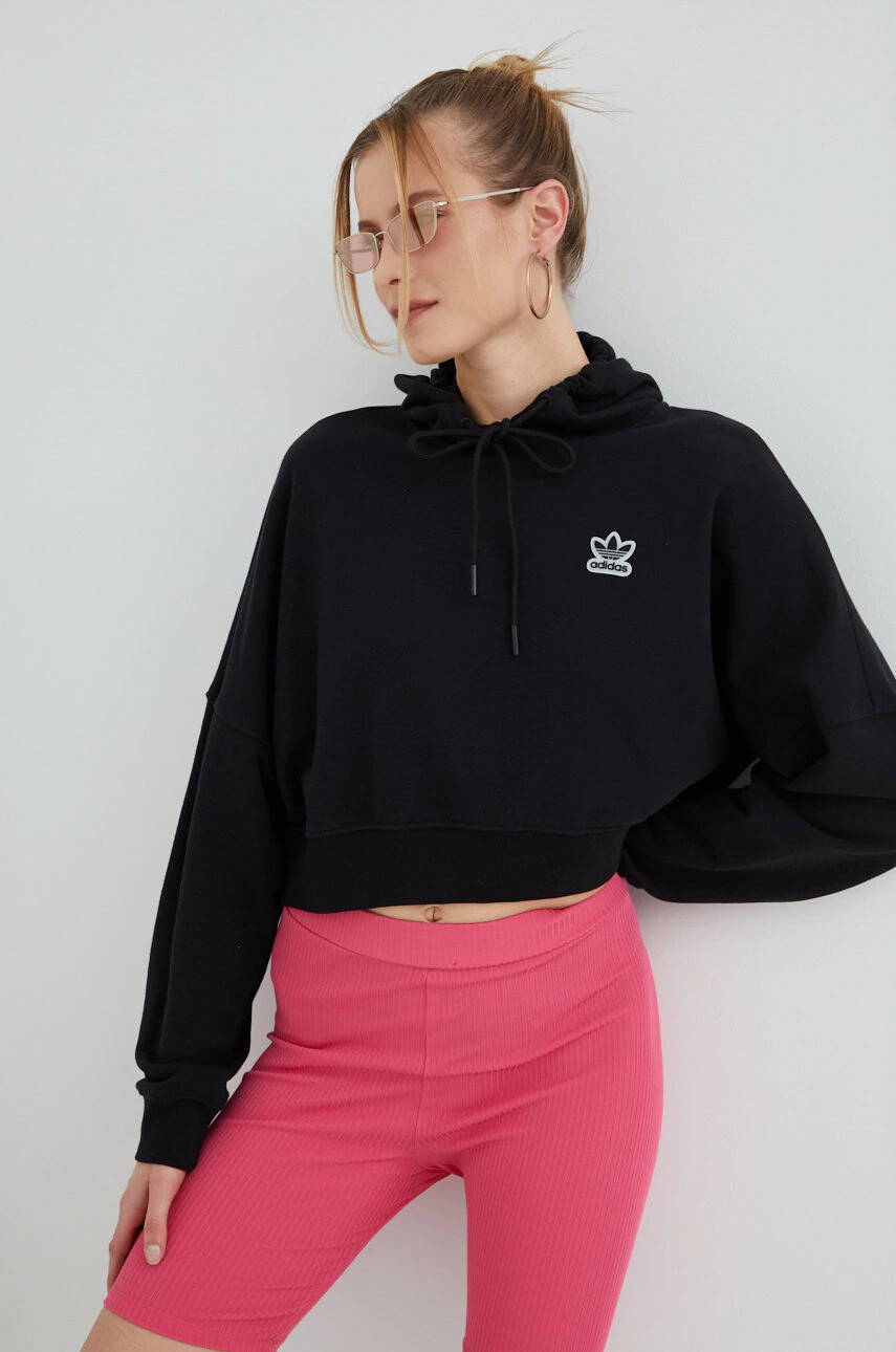 adidas Originals Суичър HT5976 в черно с принт - Pepit.bg