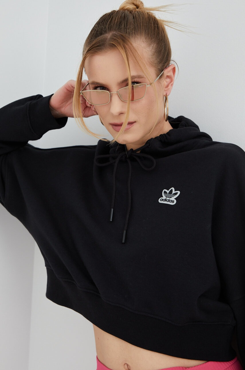 adidas Originals Суичър HT5976 в черно с принт - Pepit.bg