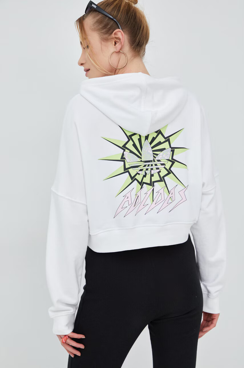 adidas Originals Суичър HT5977 в бяло с принт - Pepit.bg