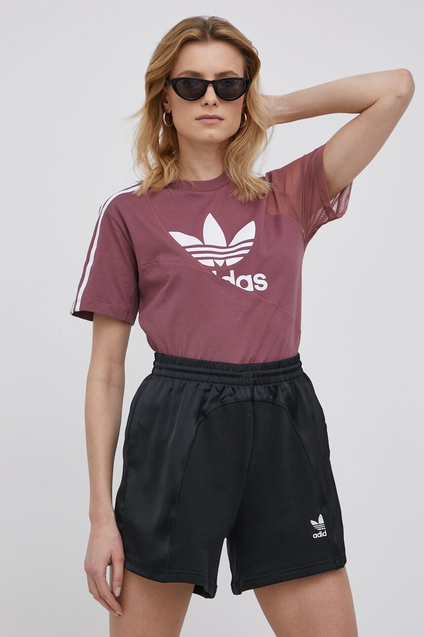 adidas Originals Тениска Adicolor HC7044 дамска в лилаво - Pepit.bg