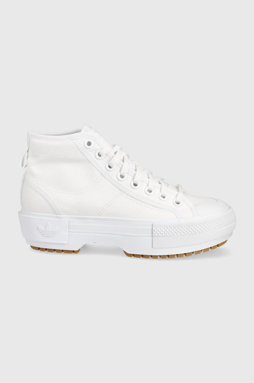 adidas Originals Високи кецове Nizza GZ8858 дамски в бяло - Pepit.bg