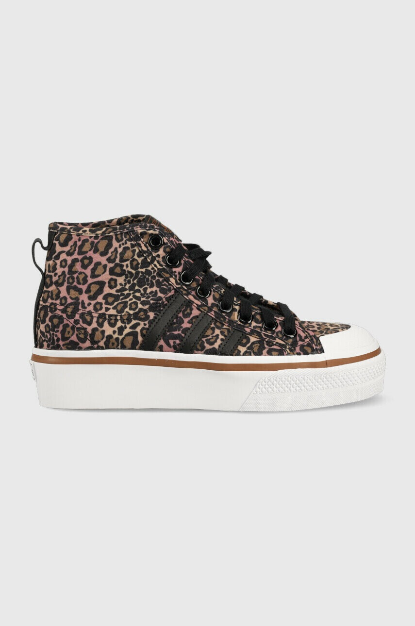 adidas Originals Високи кецове Nizza Platform Mid в кафяво - Pepit.bg