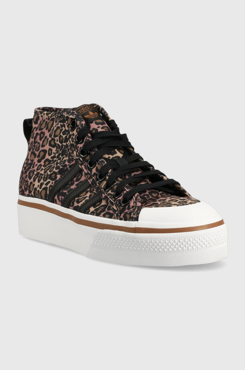 adidas Originals Високи кецове Nizza Platform Mid в кафяво - Pepit.bg