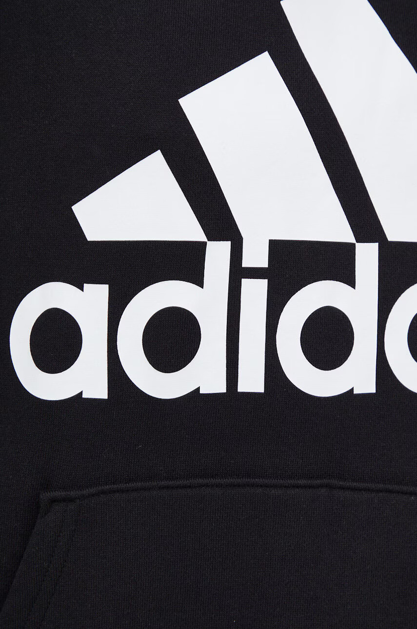 adidas Памучен суичър в черно с качулка с принт - Pepit.bg
