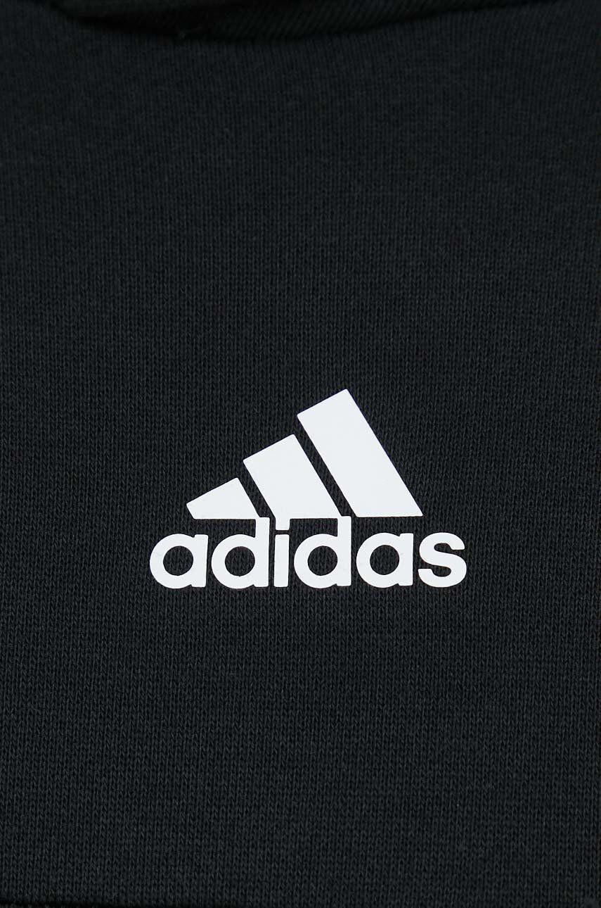 adidas Памучен суичър в черно с качулка с принт - Pepit.bg