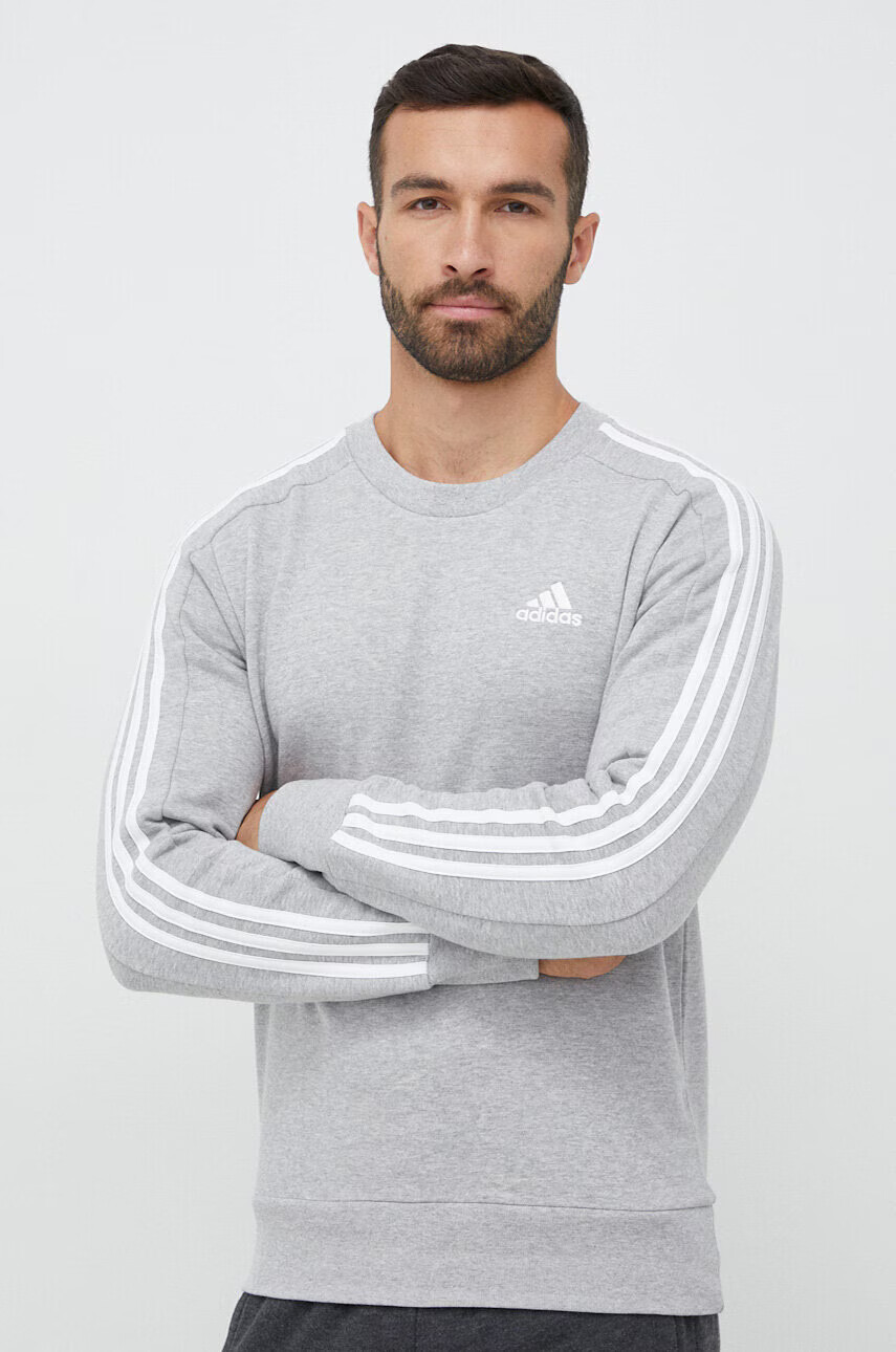adidas Памучен суичър в сиво меланж на - Pepit.bg
