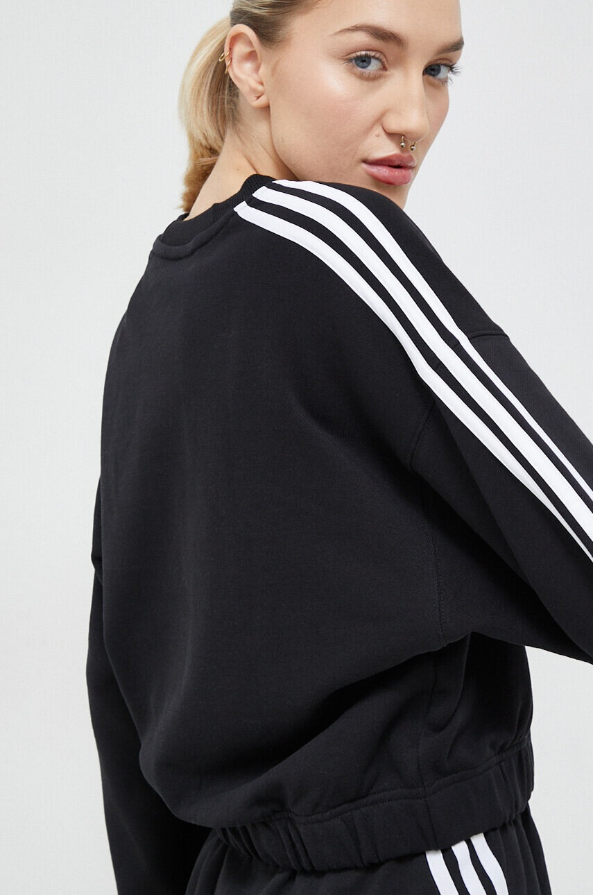 adidas Памучен суичър в черно с апликация - Pepit.bg