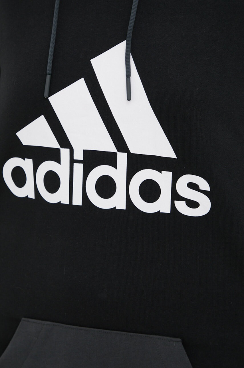 adidas Памучен суичър в черно с принт - Pepit.bg