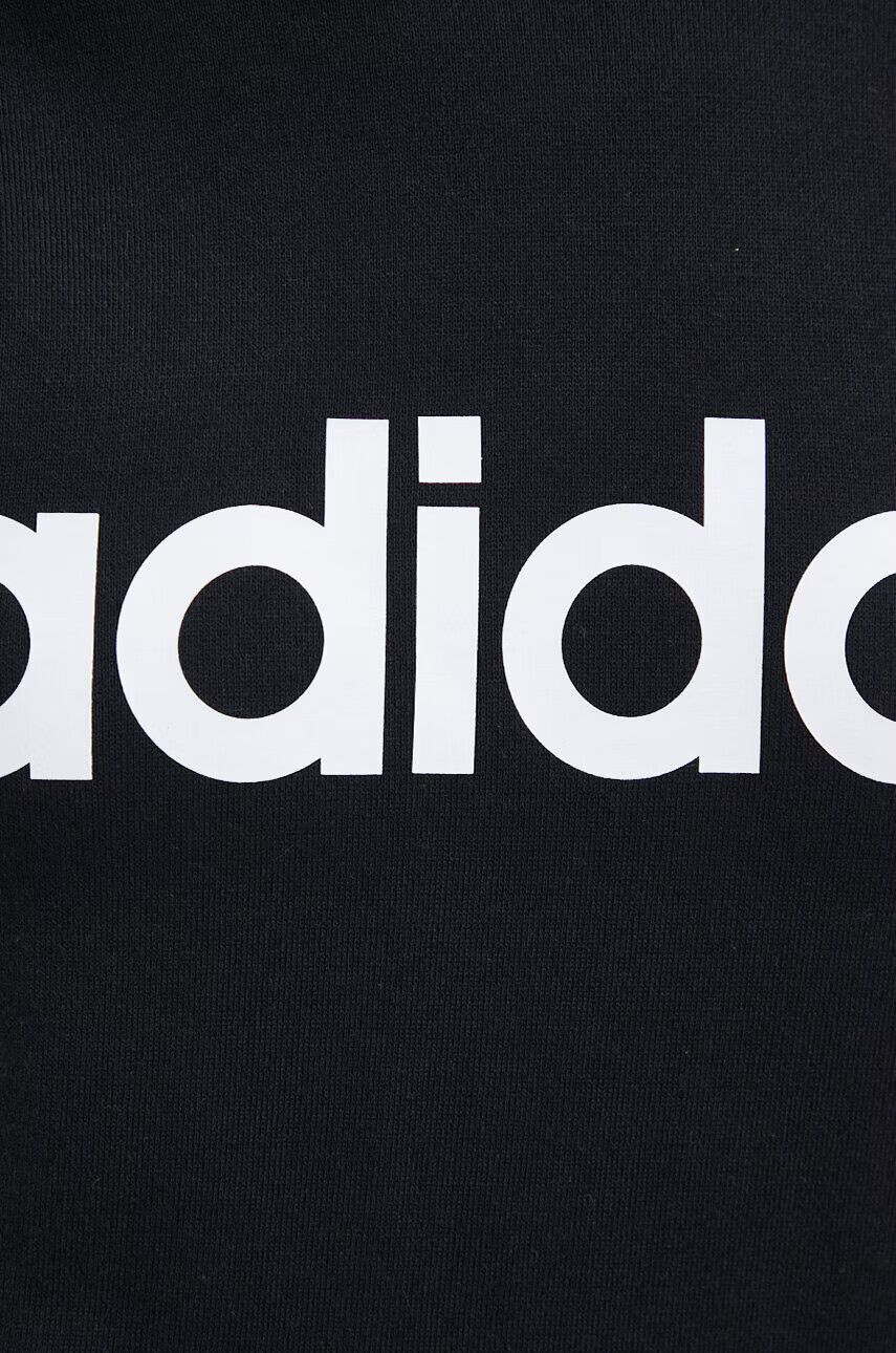 adidas Памучен суичър в черно с качулка с десен - Pepit.bg