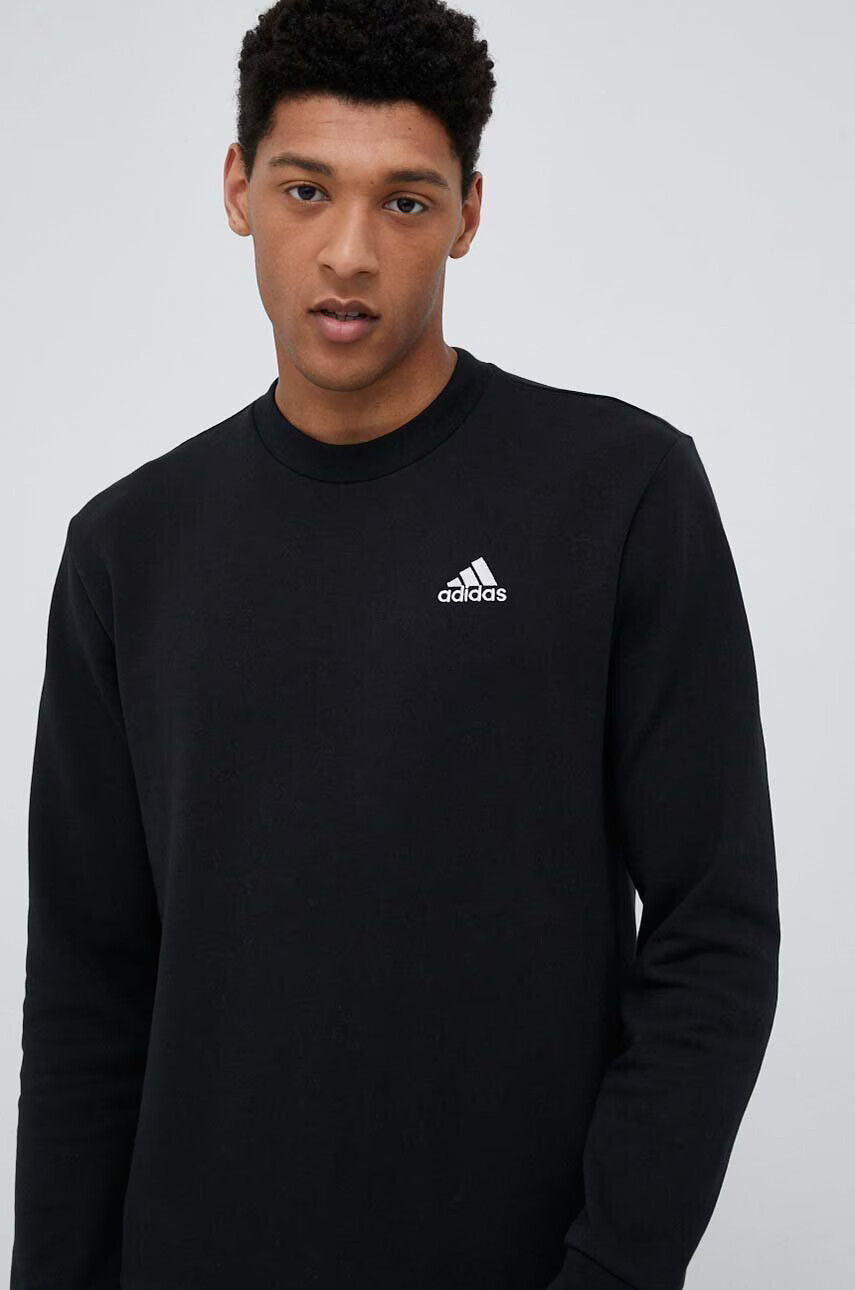 adidas Памучен суичър в черно с апликация - Pepit.bg