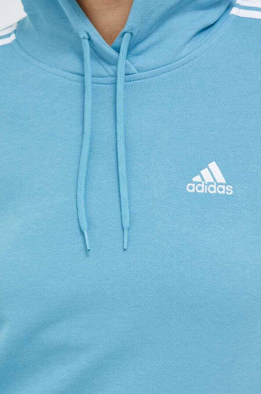 adidas Памучен суичър в синьо с качулка с апликация - Pepit.bg