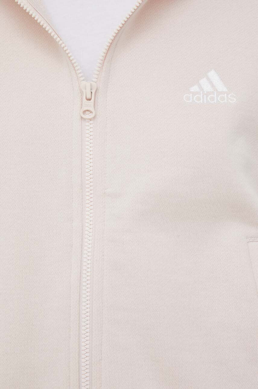 adidas Памучен суичър в розово с качулка с изчистен дизайн - Pepit.bg