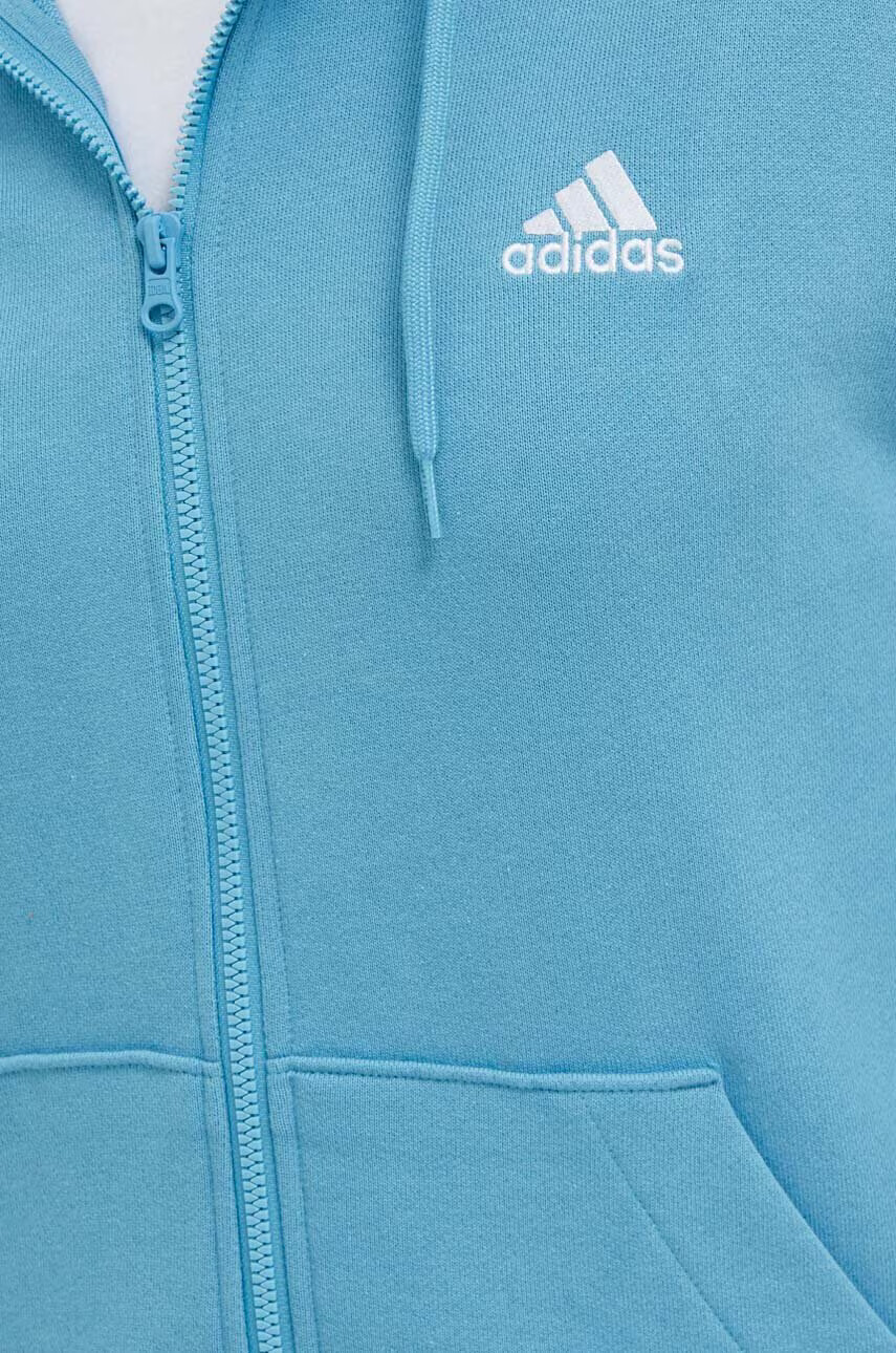 adidas Памучен суичър в синьо с качулка с апликация - Pepit.bg