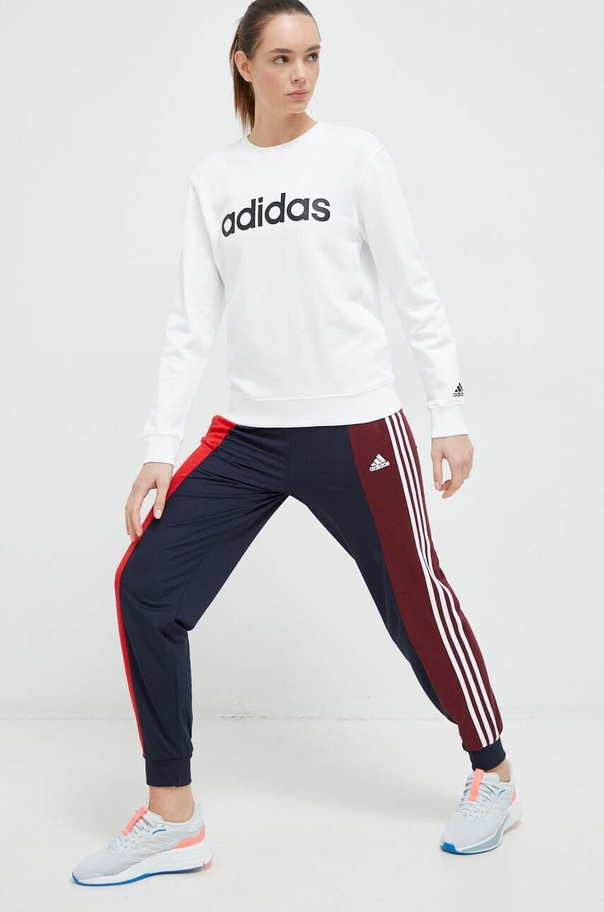 adidas Памучен суичър в бяло с принт - Pepit.bg