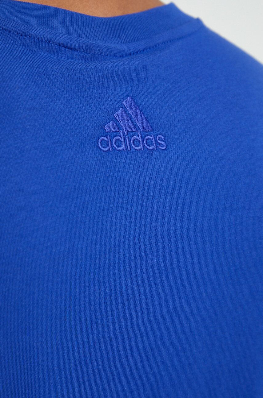 adidas Памучна тениска в синьо с принт - Pepit.bg