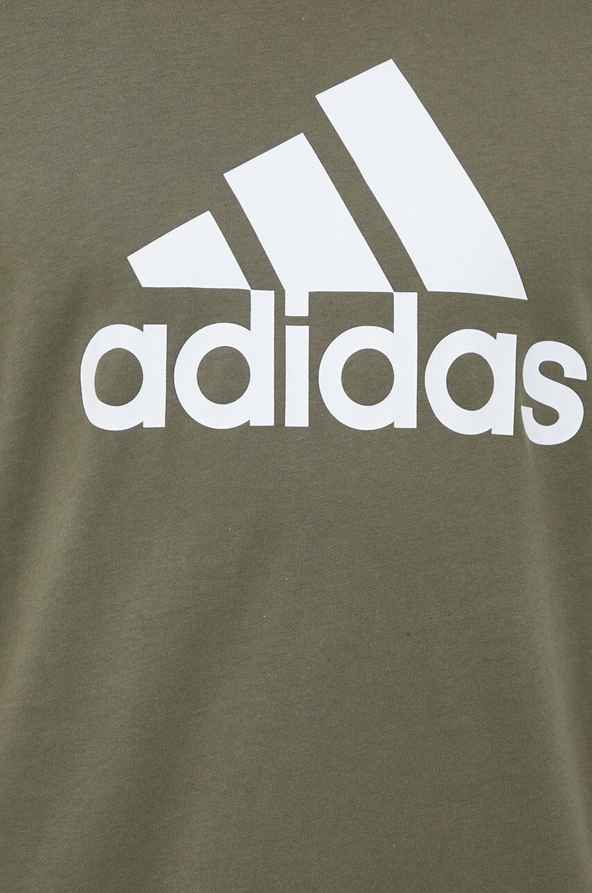 adidas Памучна тениска в зелено с принт - Pepit.bg