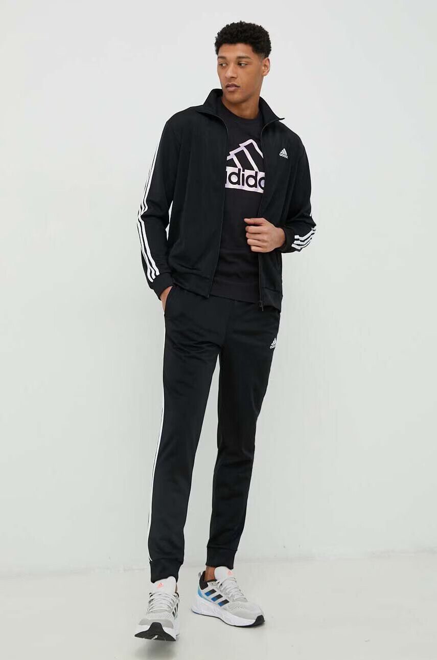 adidas Памучна тениска в черно с принт - Pepit.bg