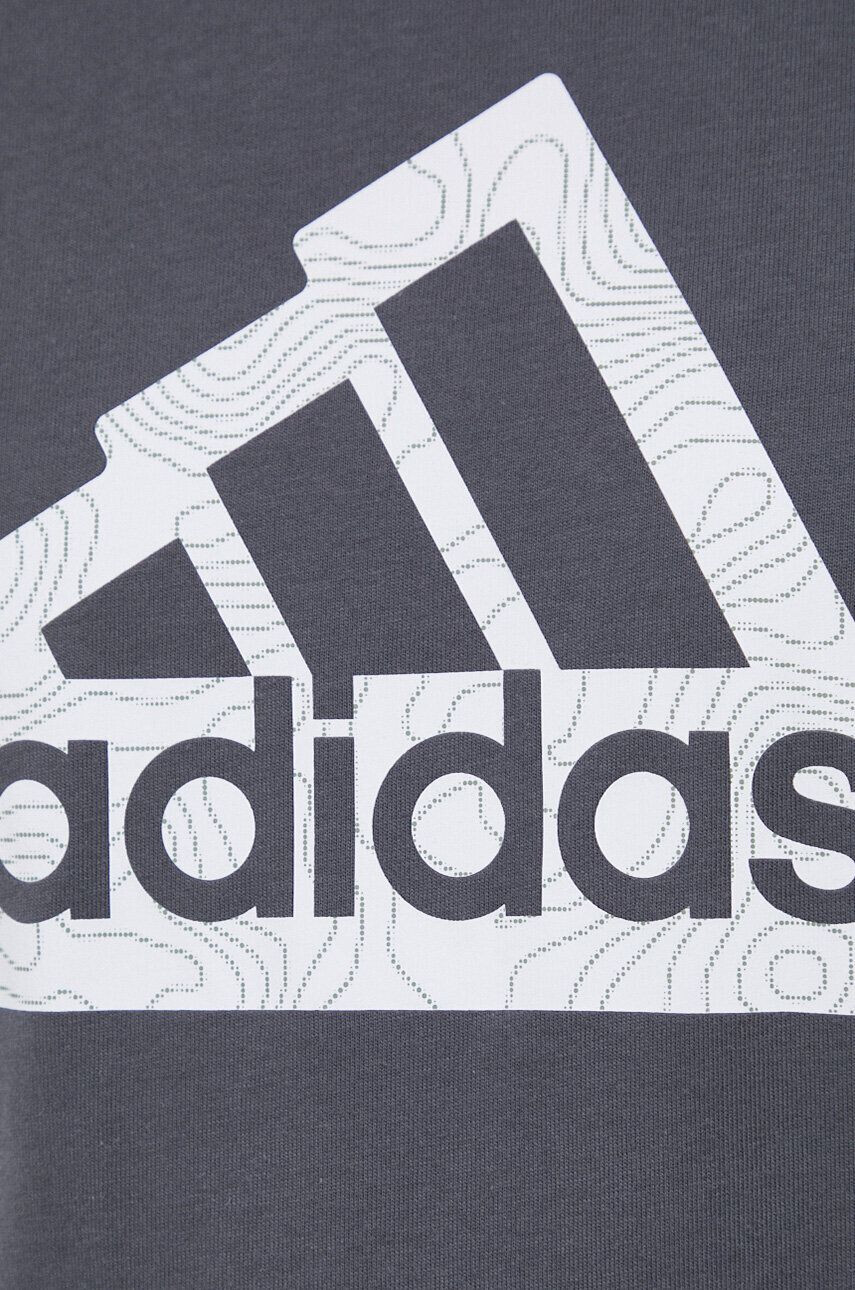 adidas Памучна тениска в сиво с принт - Pepit.bg