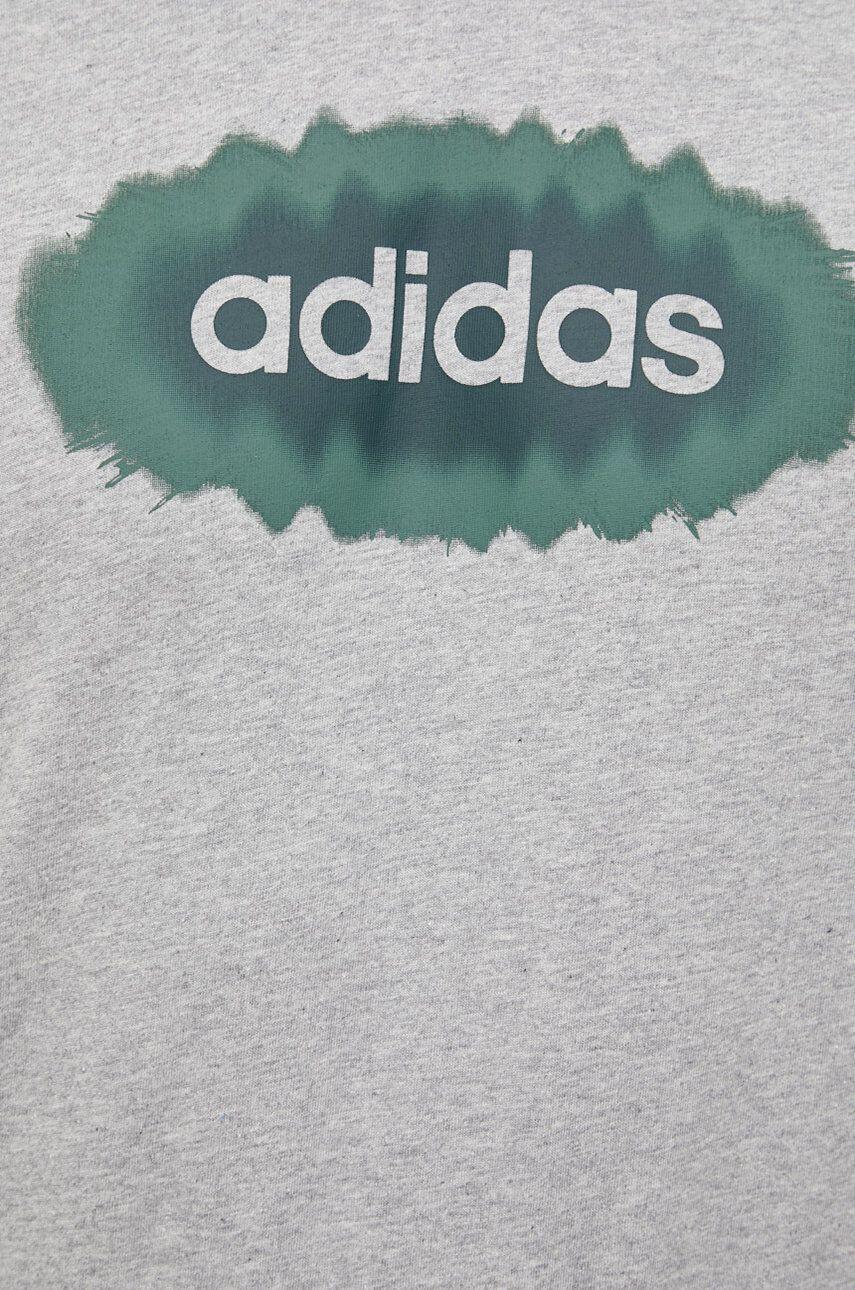 adidas Памучна тениска в сиво меланж на - Pepit.bg