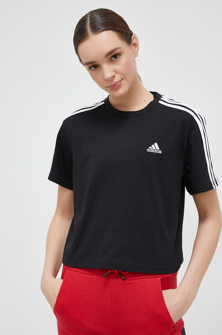 adidas Памучна тениска в черно - Pepit.bg