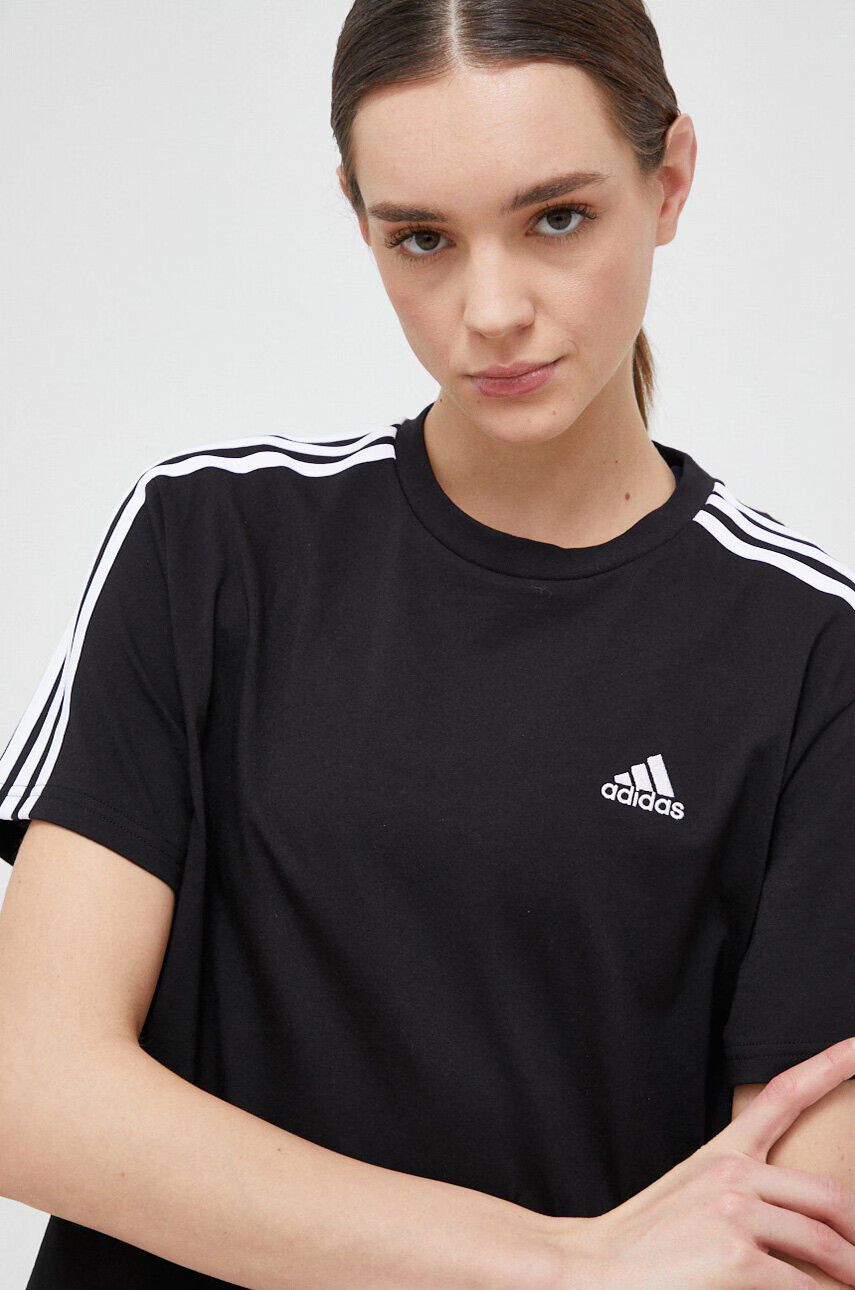 adidas Памучна тениска в черно - Pepit.bg