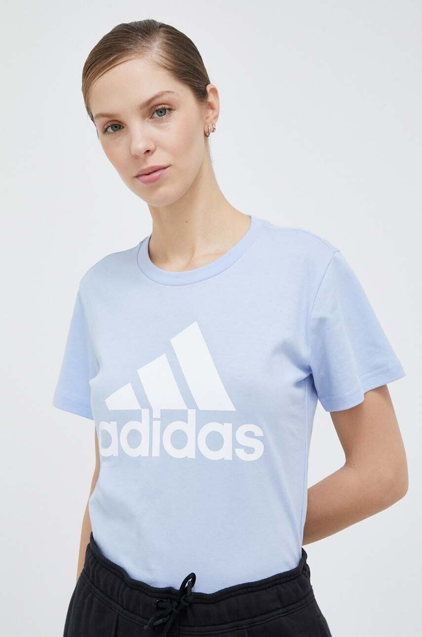 adidas Памучна тениска в синьо - Pepit.bg