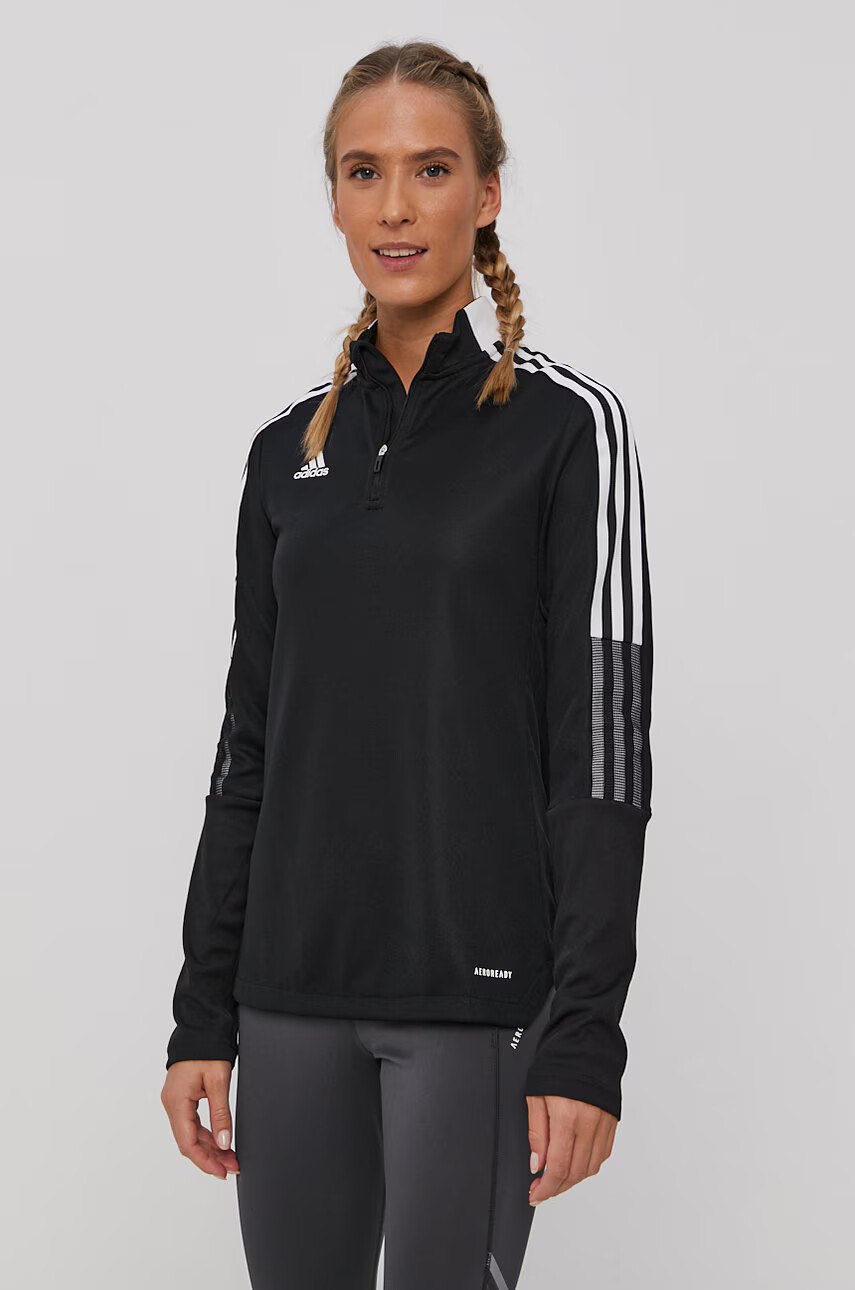 adidas Performance Блуза с дълги ръкави дамска в черно с яка тип Peter Pan - Pepit.bg