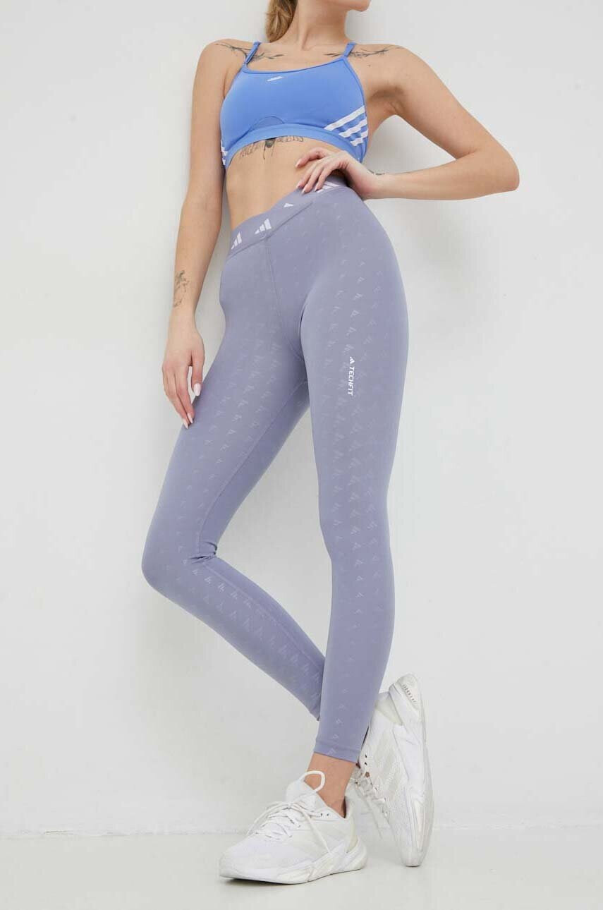 adidas Performance Клин за трениране Techfit Brand Love В лилаво с десен - Pepit.bg