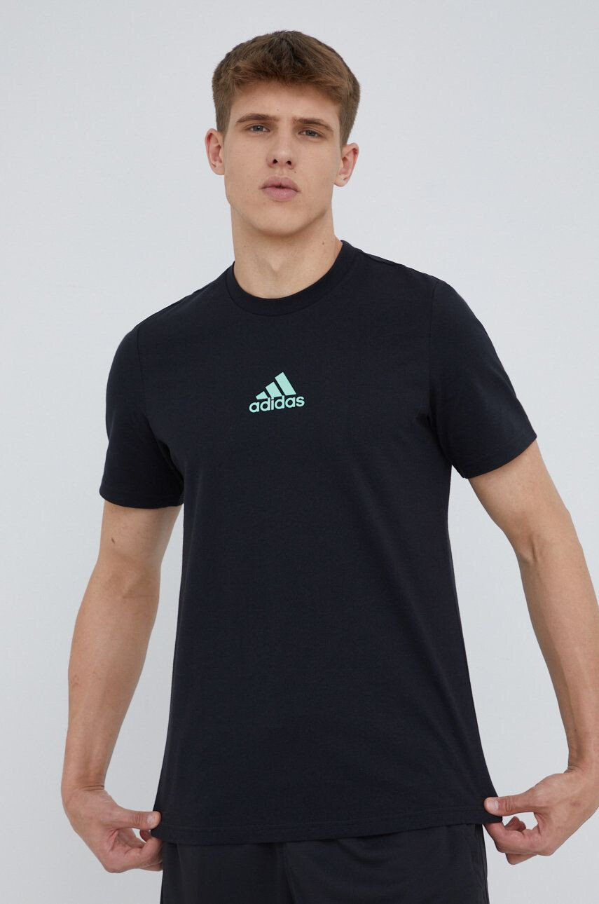 adidas Performance Памучна тениска HE2339 в черно с принт - Pepit.bg