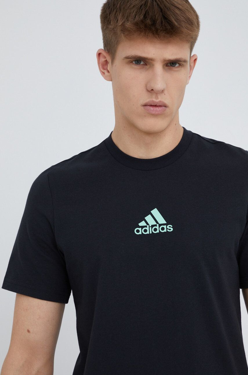 adidas Performance Памучна тениска HE2339 в черно с принт - Pepit.bg