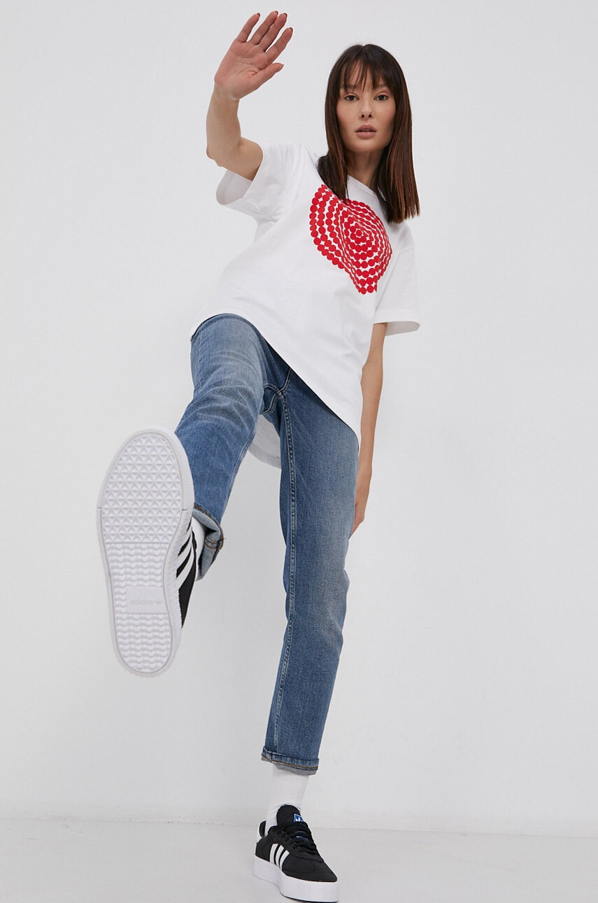 adidas Performance Памучна тениска x Marimekko в бяло - Pepit.bg