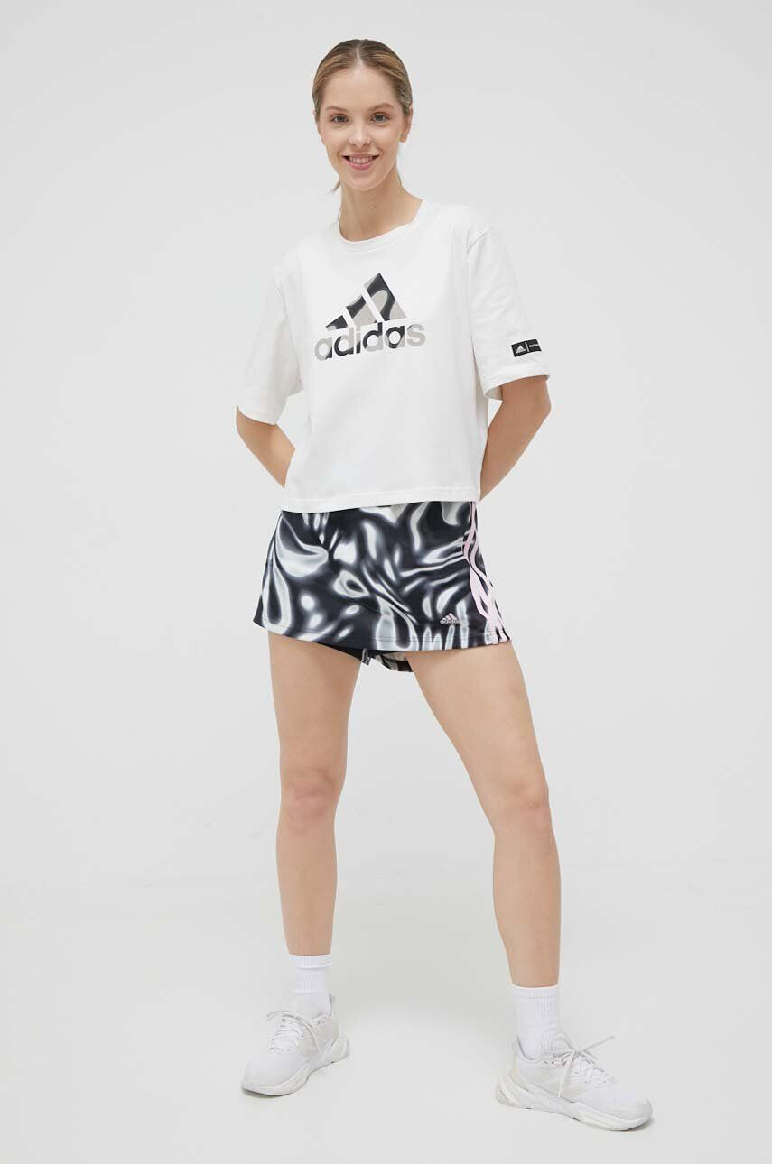 adidas Performance Памучна тениска x Marimekko в бяло - Pepit.bg