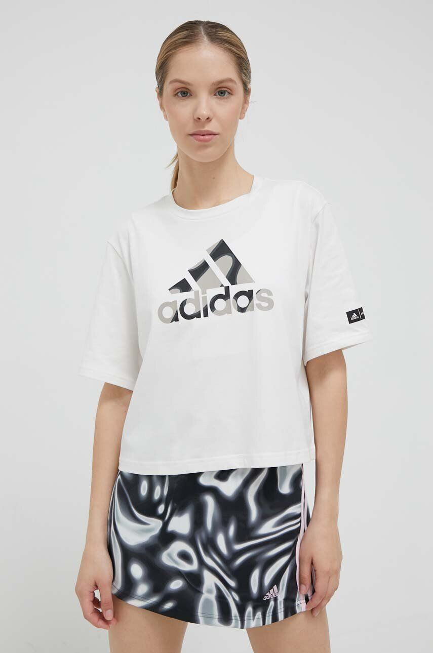 adidas Performance Памучна тениска x Marimekko в бяло - Pepit.bg