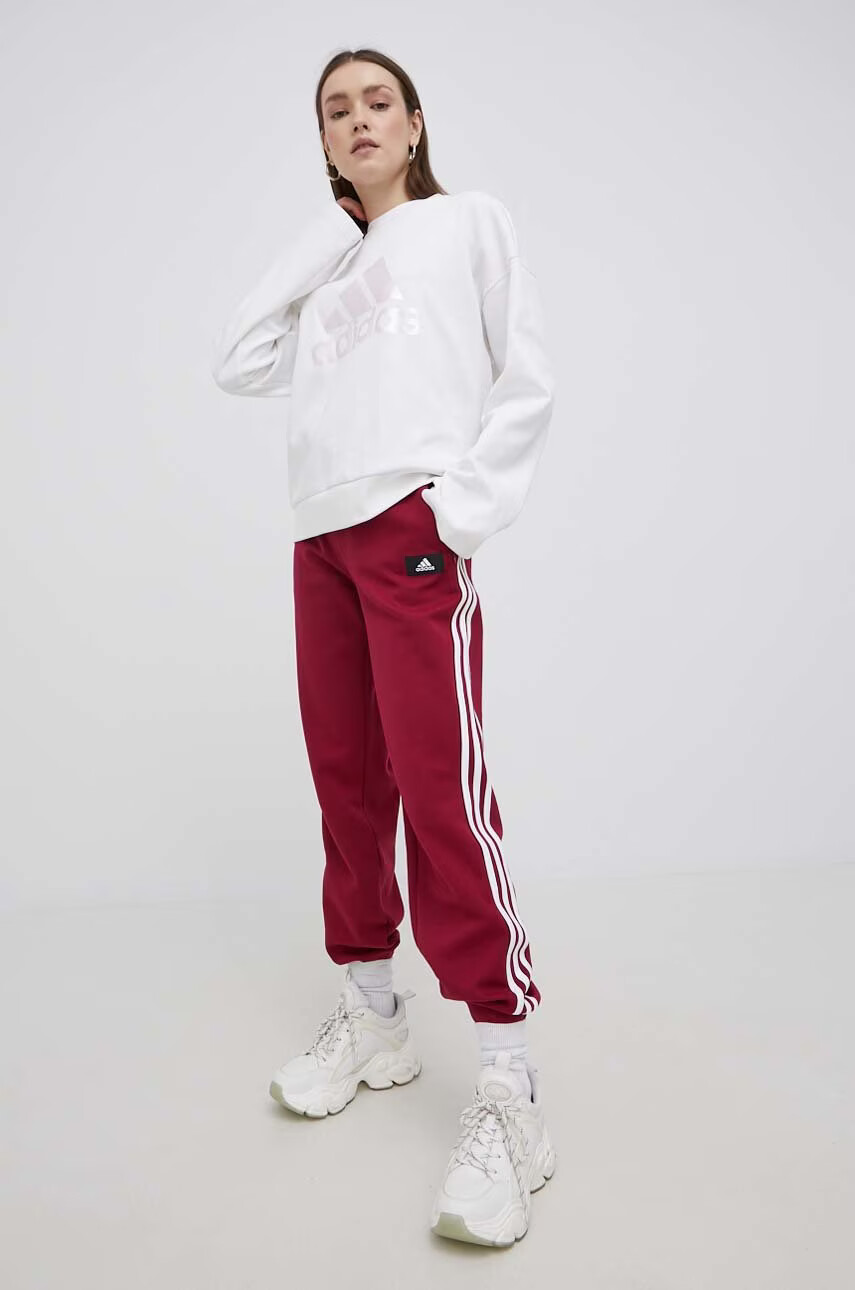 adidas Performance Панталони HE1663 дамско в бордо с изчистен дизайн - Pepit.bg
