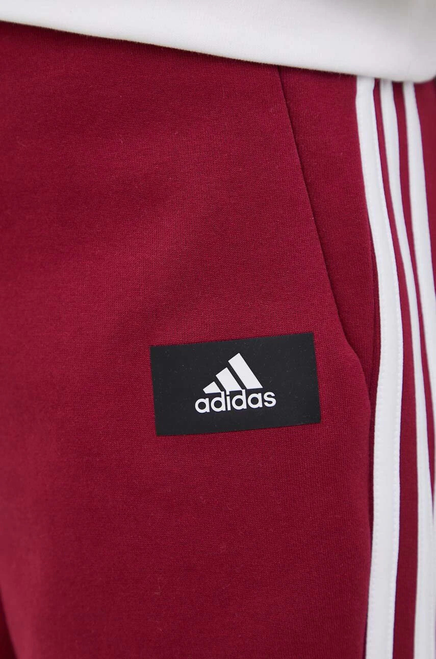 adidas Performance Панталони HE1663 дамско в бордо с изчистен дизайн - Pepit.bg