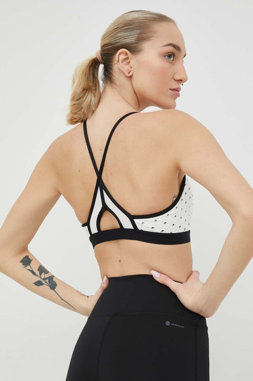 adidas Performance Спортен сутиен AeroReact В бяло с десен - Pepit.bg