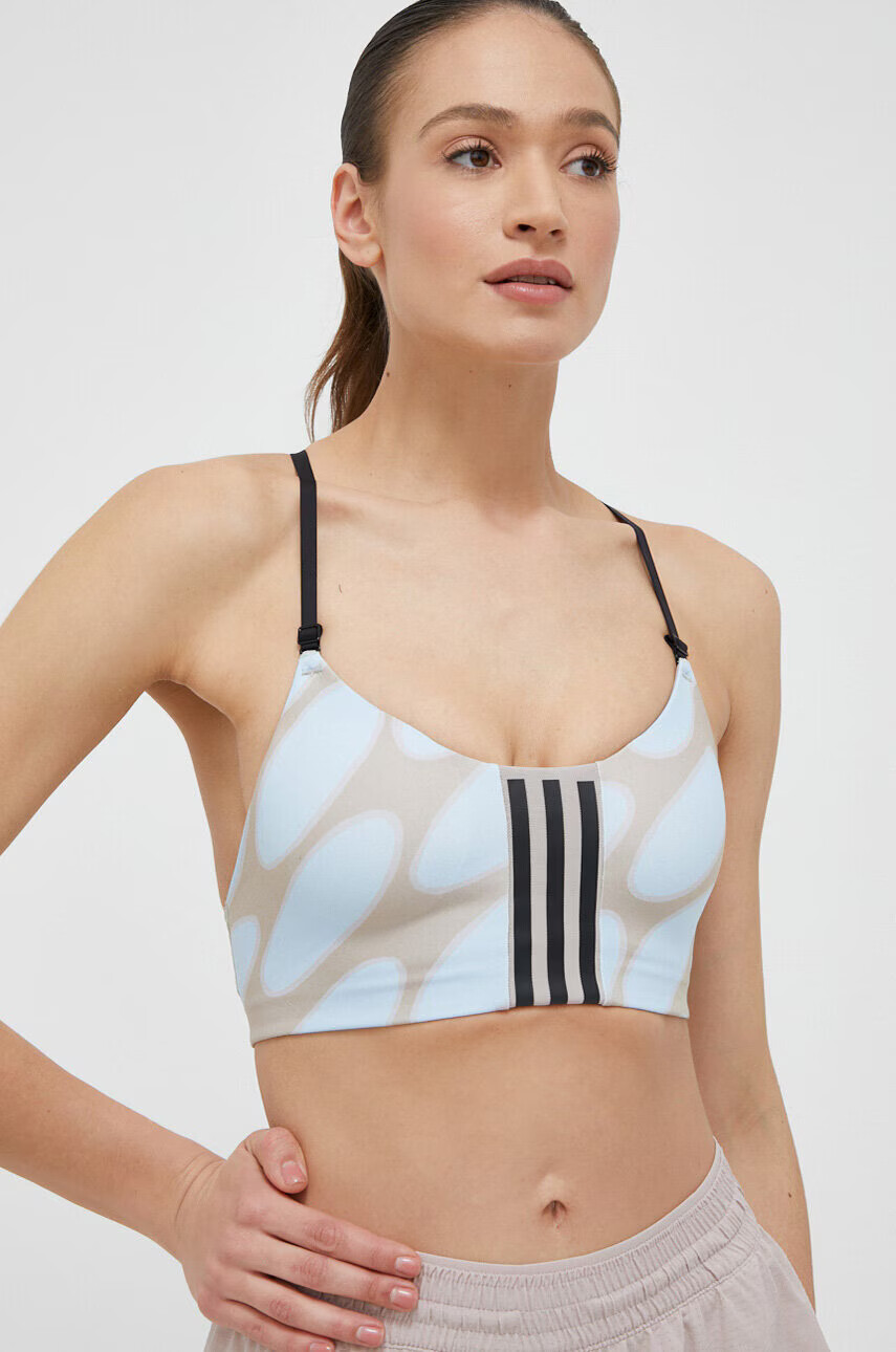 adidas Performance Спортен сутиен Marimekko Aeroimpact в синьо с десен - Pepit.bg